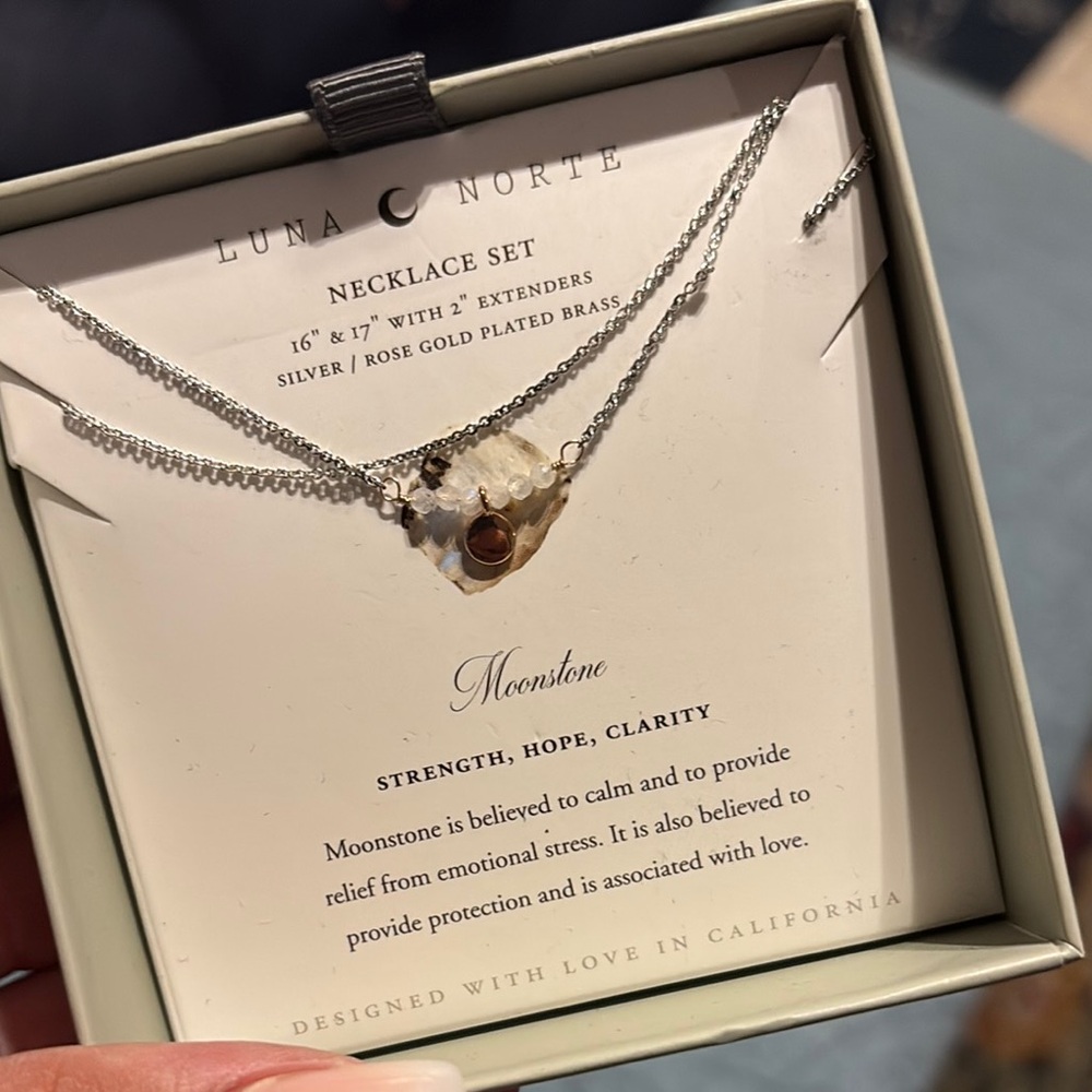 Silver and Rose Gold Necklace Set
